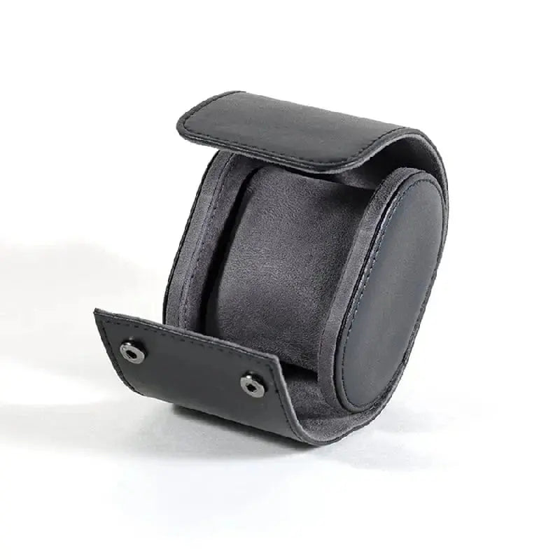 Grey Leather Box With Two Openings Chrono Mod